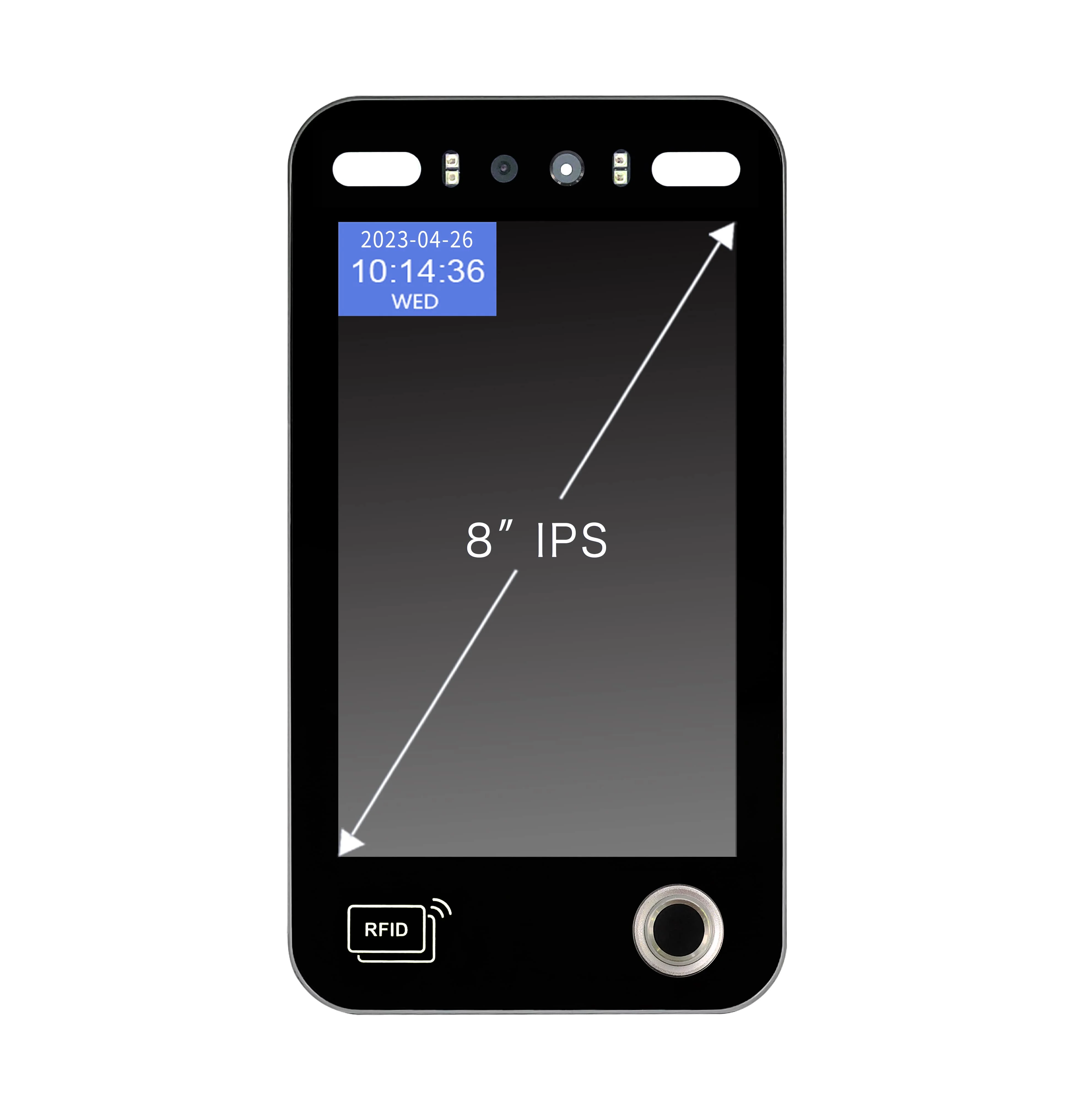 8 Inch Display Fingerprint Night Vision Multi-Credential Employee Attendance Access Turnstile Face Recognition Gate Control