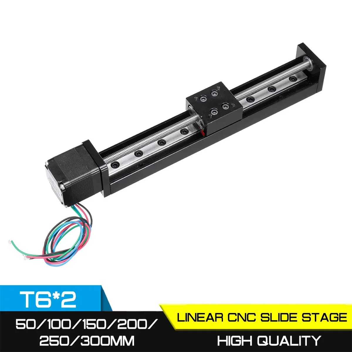 

For 3D Printer XYZ CNC Linear Guide Stage Rail Motion Slide Stage Actuator 50/100/150/200mm T6*2 Motor Stepper Stroke Actuator