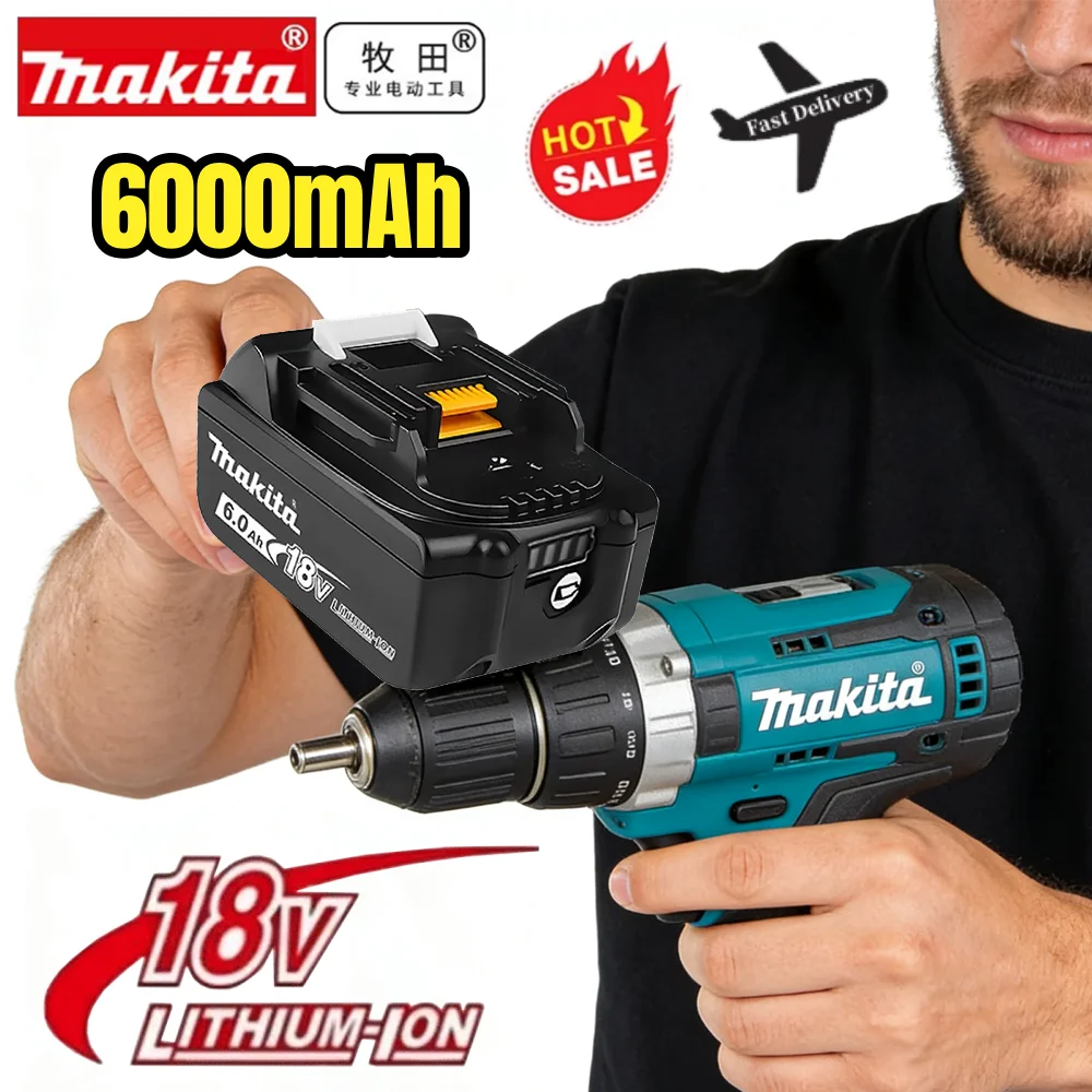 

Литий-ионный аккумулятор 18В 6Ач для Makita, замена для моделей BL1840, BL1830B, BL1850B, BL1850, BL1860, BL1815