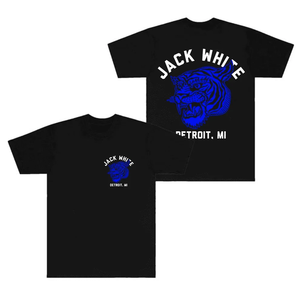

Белая футболка Jack Merch, футболка с логотипом синего тигра, топ с короткими рукавами, футболки с круглым вырезом для мужчин и женщин