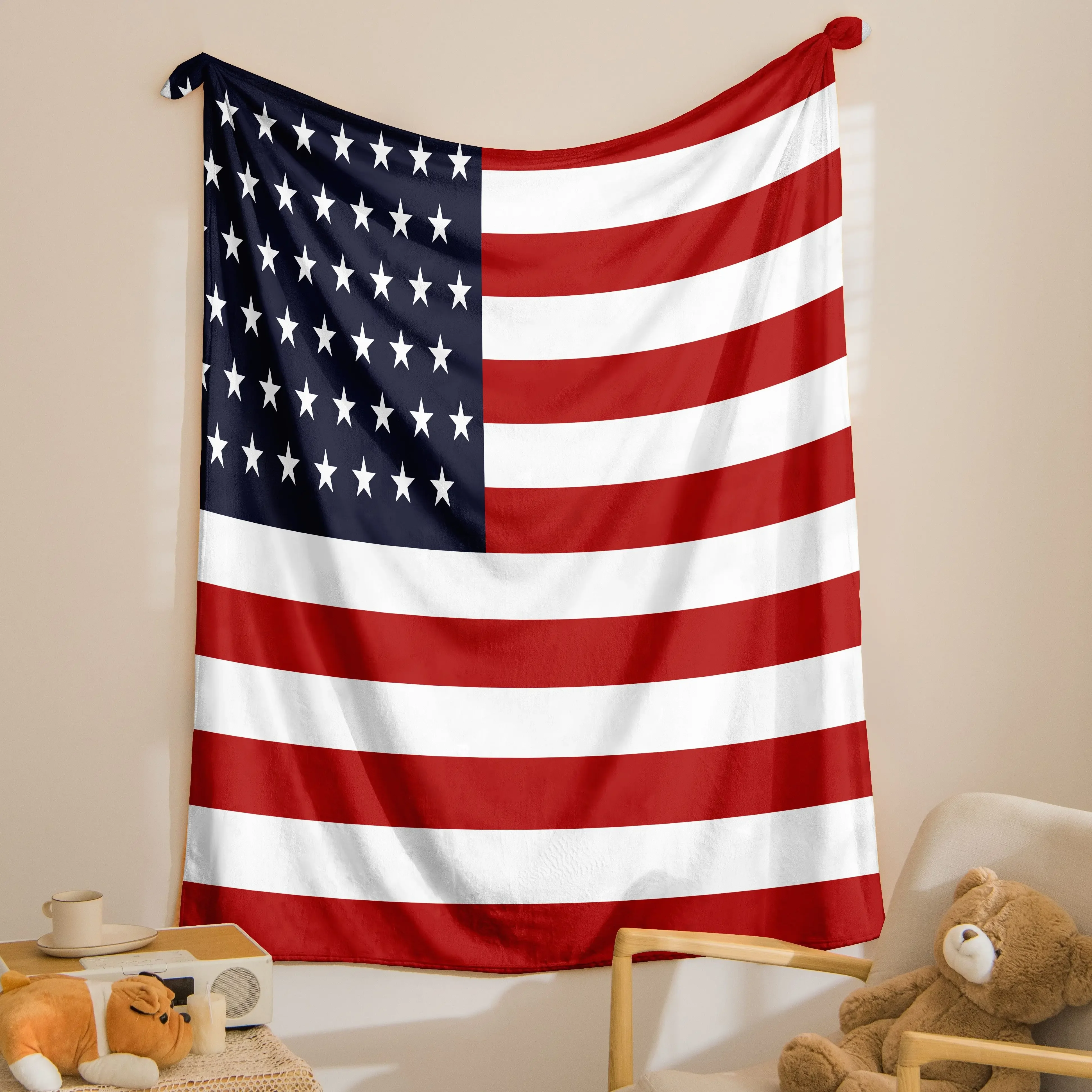 Custom Red White Black Five-Star Blanket