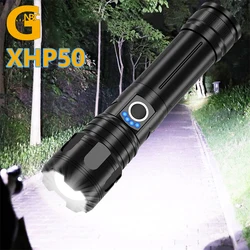 Rechargeable LED Flashlights 5000 Lumens Super Bright Torch 5 Modes Zoomable Waterproof Powerful for Camping Outdoor Emergency