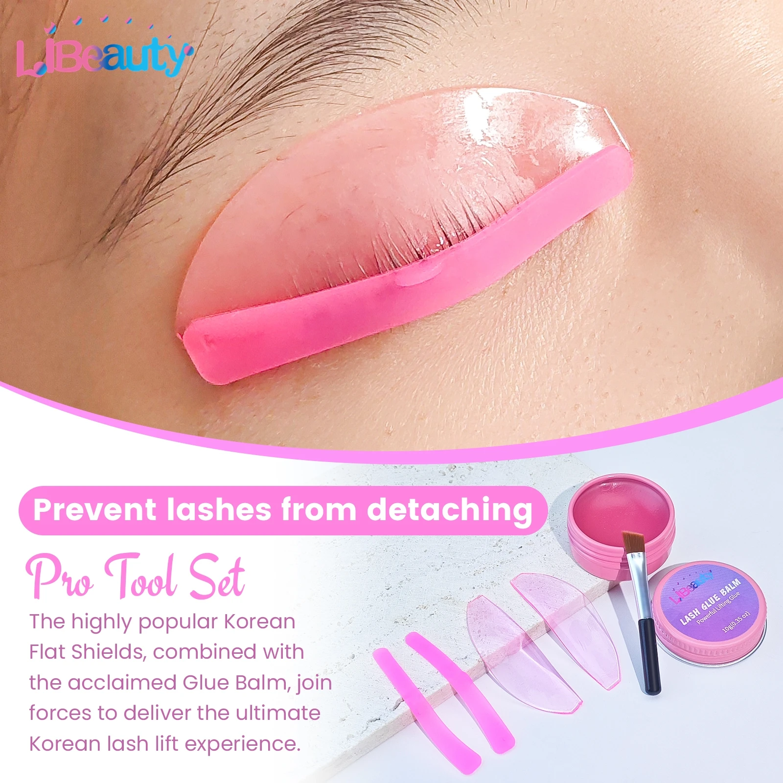 Libeauty A Total Set Solid Eyelash Lift Glue Fixing Adhesive Solid Glue Lash Softening Pad Eyelash Lift Ribbon Lash Lifting Tool