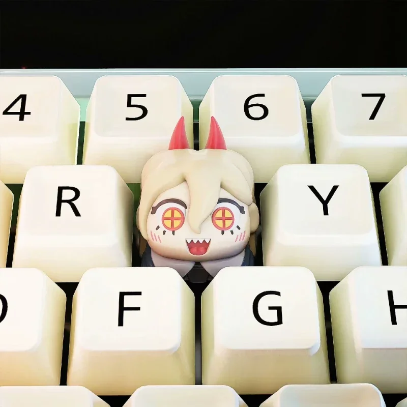 Chainsaw Man Anime Keycap Custom Pochita Denji Resin Keyboard Cap Cute Japanese Anime Key Cap for Mechanical Keyboard Gamer Gift