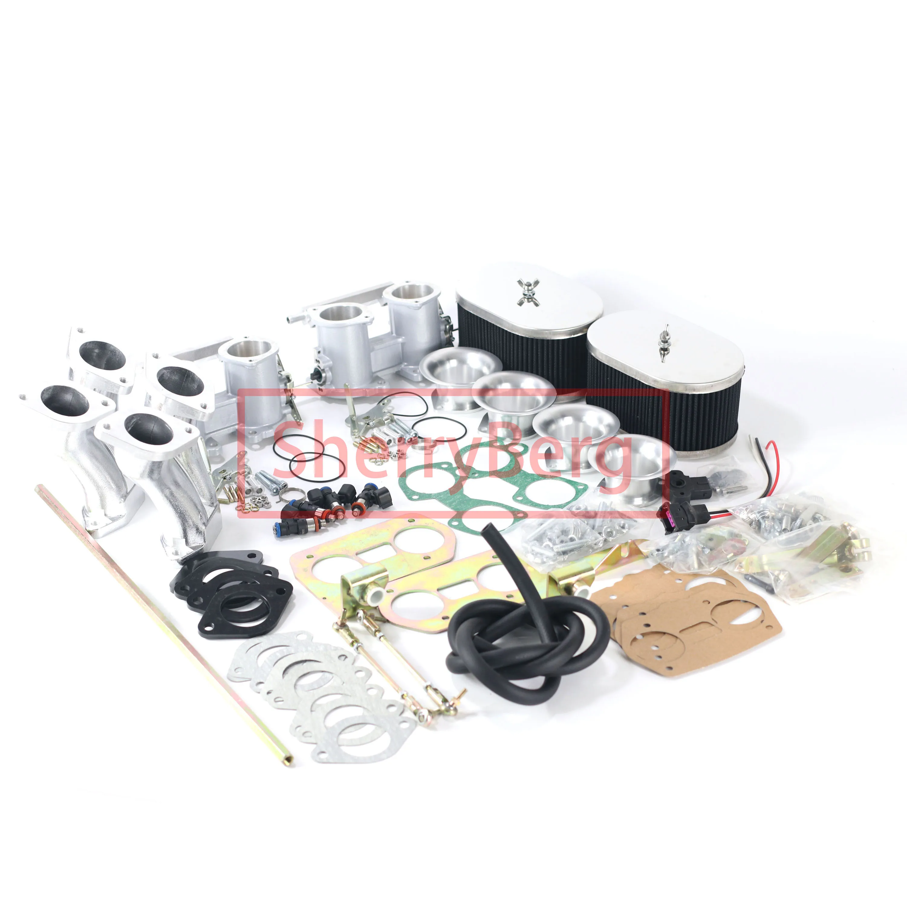 SherryBerg Kit de cuerpo de acelerador doble 55MM 55IDF filtros de aire de conexión múltiple TPS TBS IDF para VW Weber Empi Hpmx T1 o T2 tipo uno