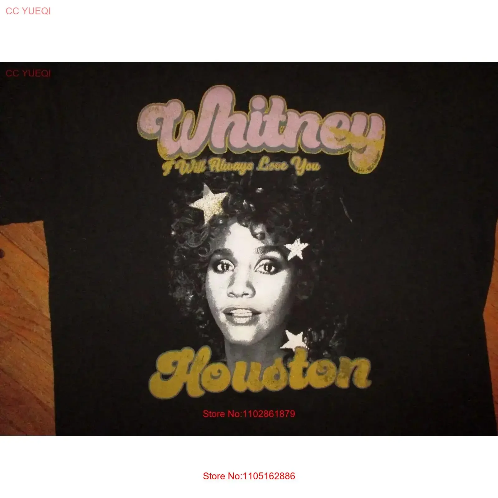 

WHITNEY HOUSTON T SHIRT I Will Always Love You Retro Throwback SM MED vintage Washed Stretched Slightly streetwear Stylish