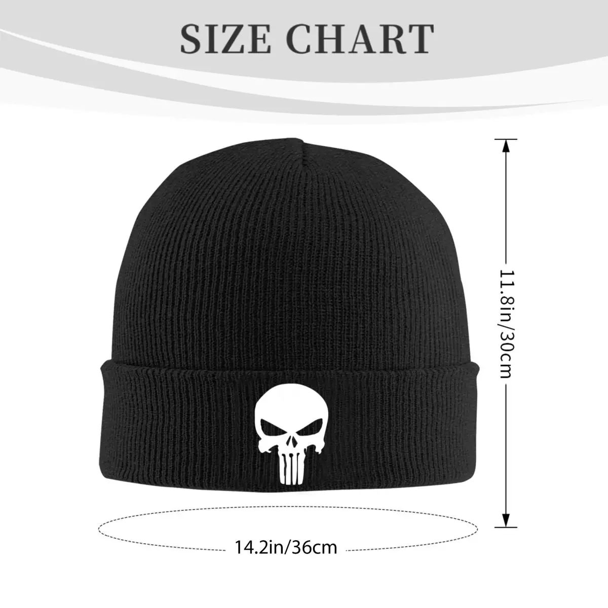 Punisher Beanie Hats inspired Bonnet Hats Female Male Street Kpop Knitted Hat Spring Design Warm Caps