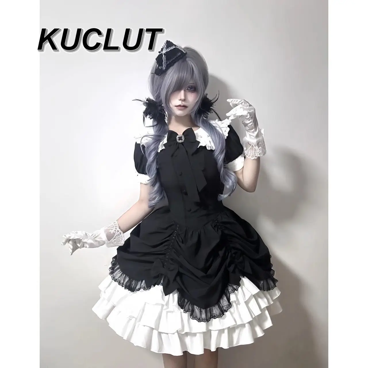 

Original Gothic Y2k Dark Doll Style Summer Lolita OP Short Sleeve Dress Femme Fashion Vintage Elegant Dresses for Women