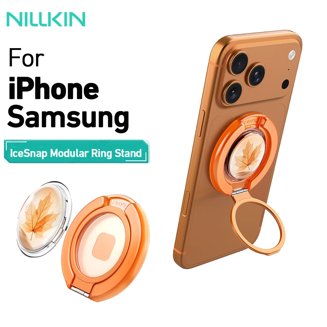 

Nillkin IceSnap Modular Ring Stand, 180° Stepless Magnetic Grip, 1500g Dual Magnet, Detachable BPA-Free Anti-Yellowing