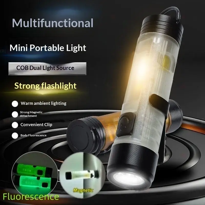 1/3/5Pcs Strong Light Long Endurance Key Clip Portable Magnetic Hook Led Light Multifunctional Pocket Mini Flashlight
