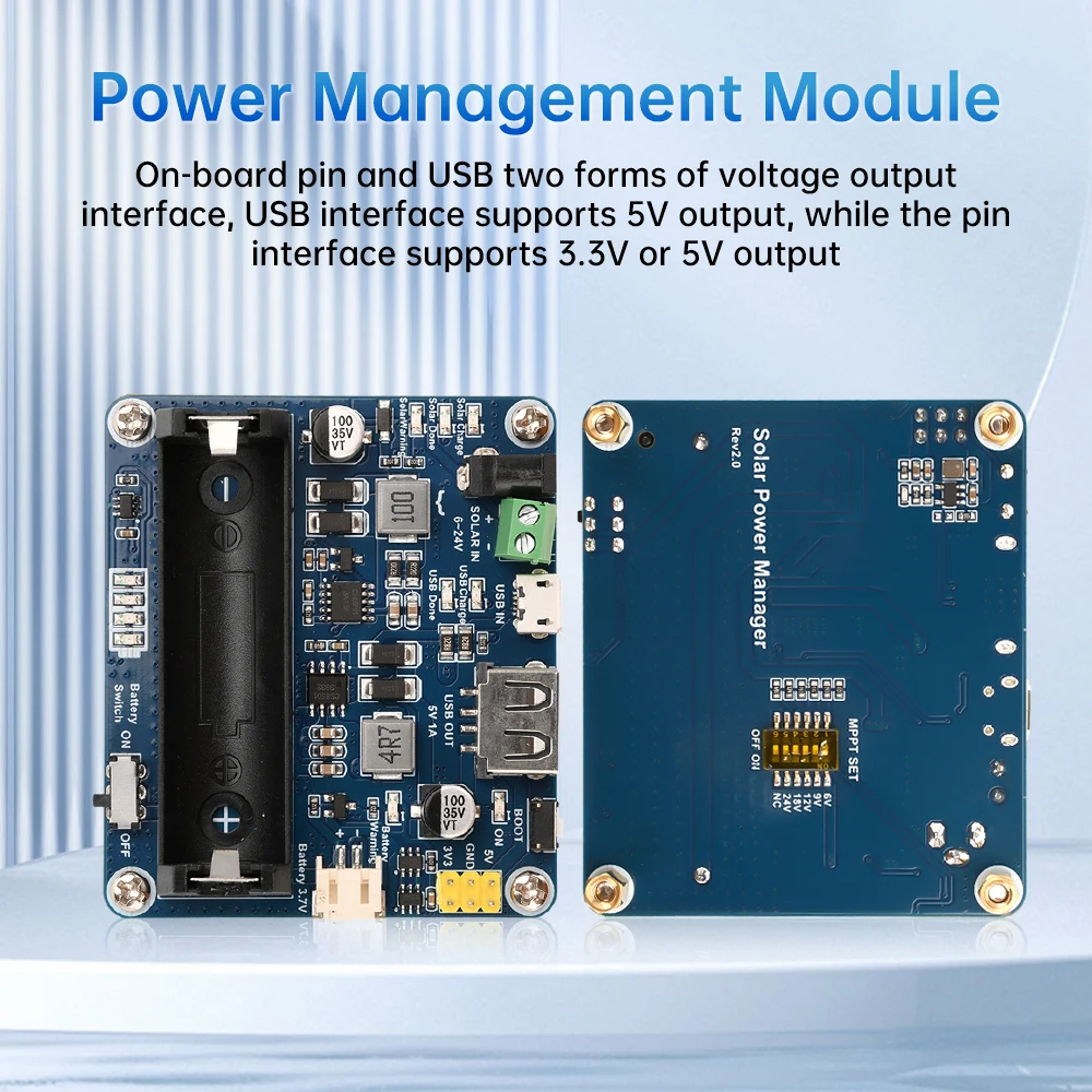 6V-24V Solar Panel Power Management Module Solar Charging Support MPPT USB Connection Suitable for Arduino/Jetson/Aspberry Pi