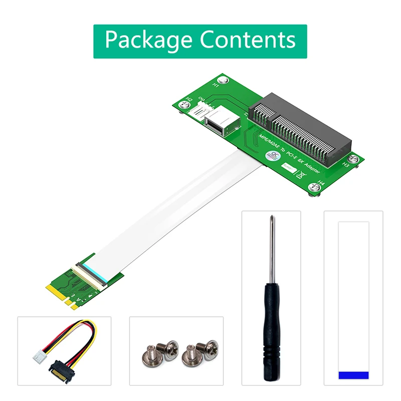 Câble d'extension M2 NGFF Key A + E vers PCI Express X8 Riser avec port USB 2.0, petit bloc d'alimentation magnétique à 4 broches pour ordinateur de bureau, nouveau