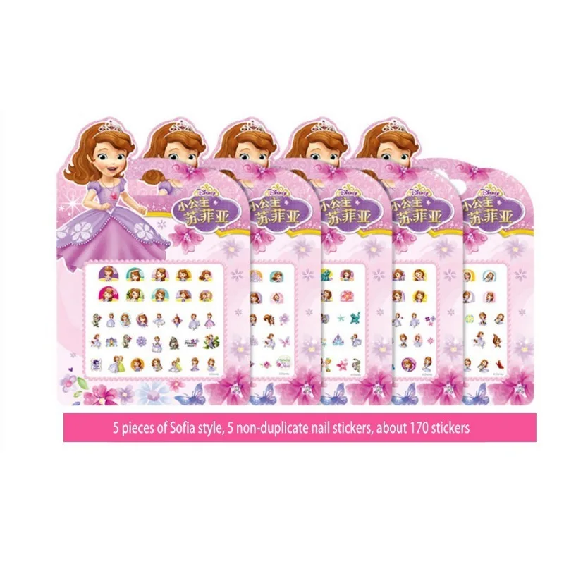 Autocollants pour Ongles de Dessin Animé Disney Frozen pour Enfant, Stickers de Maquillage de Princesse Minnie, Jouets d'Action, Cadeaux de Vacances