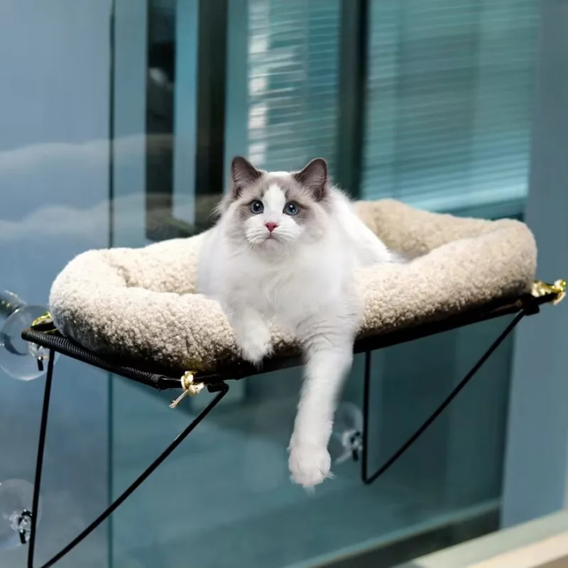 

Cat Hammock Hanging Cat Nest Suction Cup Window Hanging Nest Cat Sun Windowsill Hanging Basket Unpacking and Washing