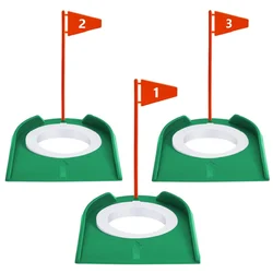 3 Pcs Golf Putting Cup Golf Hole Training Aids Golf Accessories Golf Training Putters with Plastic Flag for Kid Adult Practice