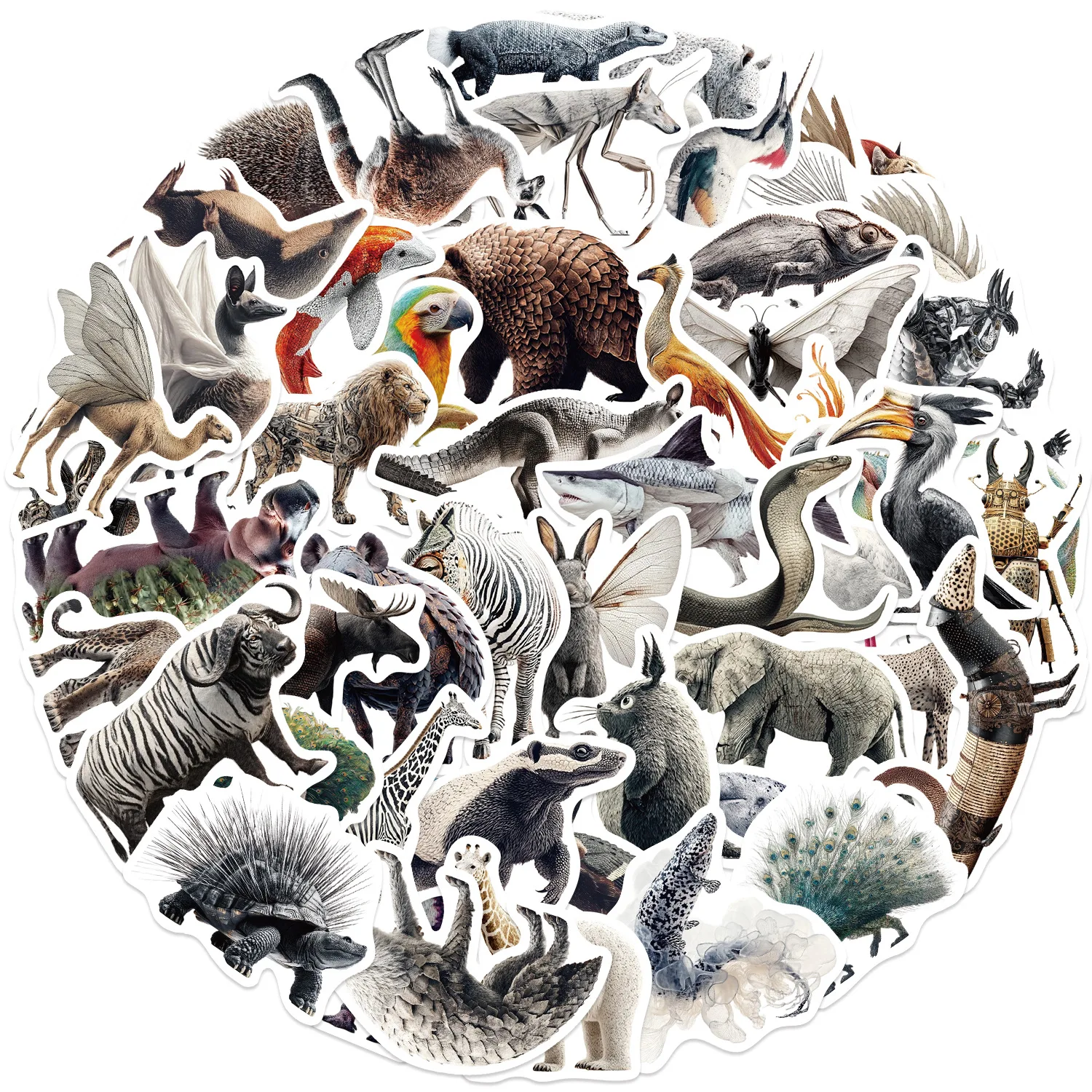 50 Stück Phantom Tier-Graffiti-Aufkleber, abstrakter Stil, wasserdicht, für Wasserbecher, Telefon, Computer, Notebook, Schreibwaren, Gepäck