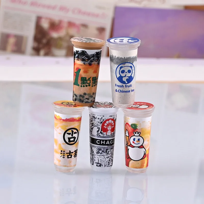

Mini Bubble Tea Cup Model Dollhouse Accessories DIY Miniature Scene Decor Photo Prop Small Ornament