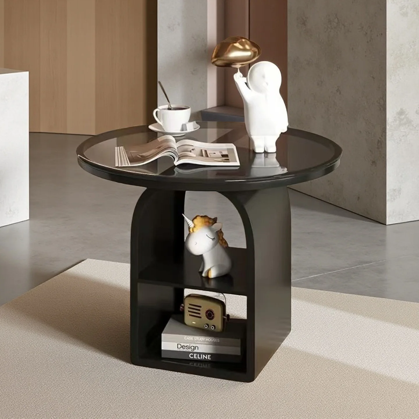 AOLIVIYA Tea Coffee Table Nightstand Storage Rack Sofa Corner Side End Stand Wrought Iron Narrow Hotel Bedroom Home