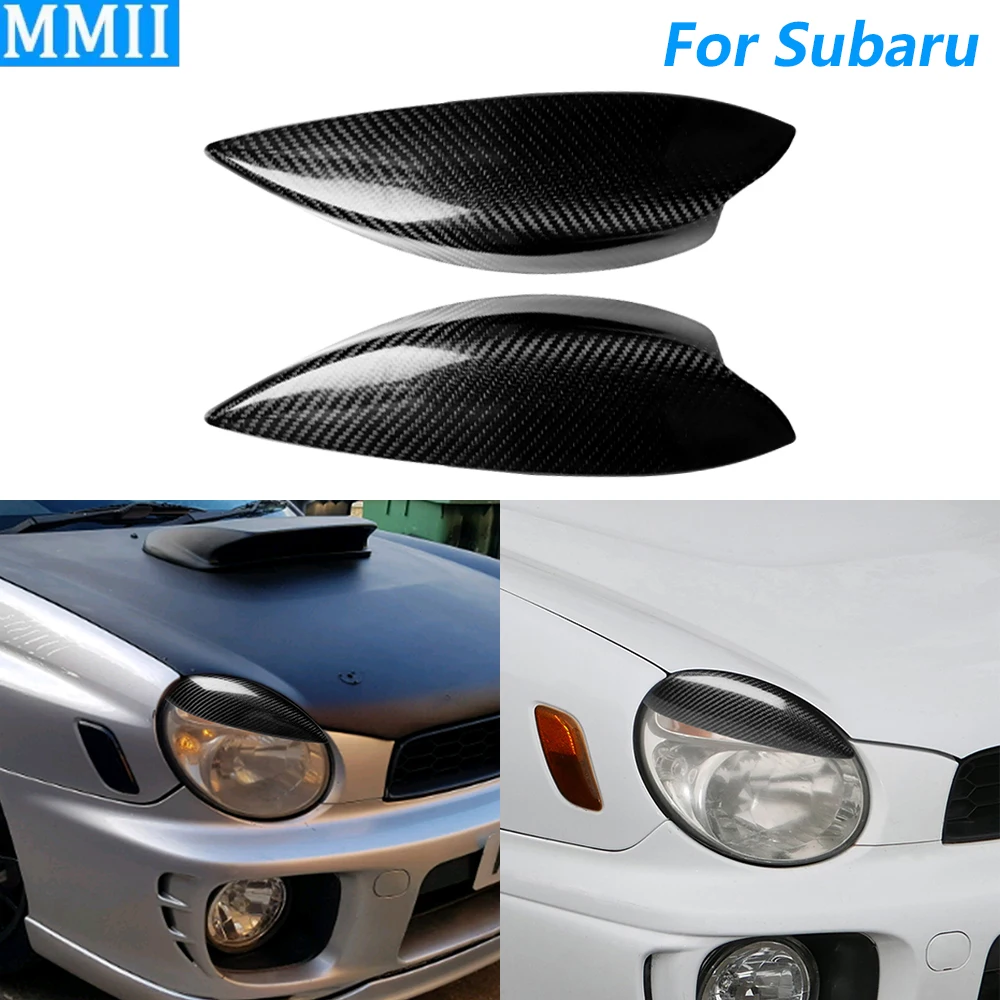 

For Subaru Impreza WRX STI 2002-2003 Real Dry Carbon Fiber Front Headlight Eyelid Eyebrow Cover Panel Decorative Car Accessories