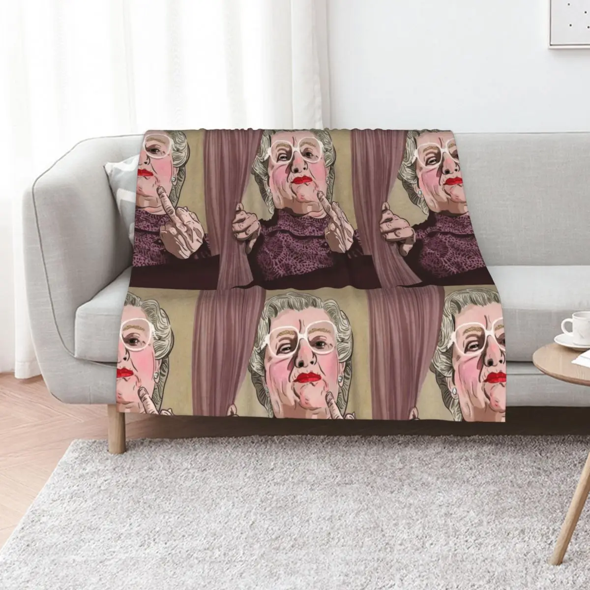 Mrs Doubtfire middle finger - Illustration - Robin Williams - Film Throw Blanket christmas decoration Sofas Soft Blankets