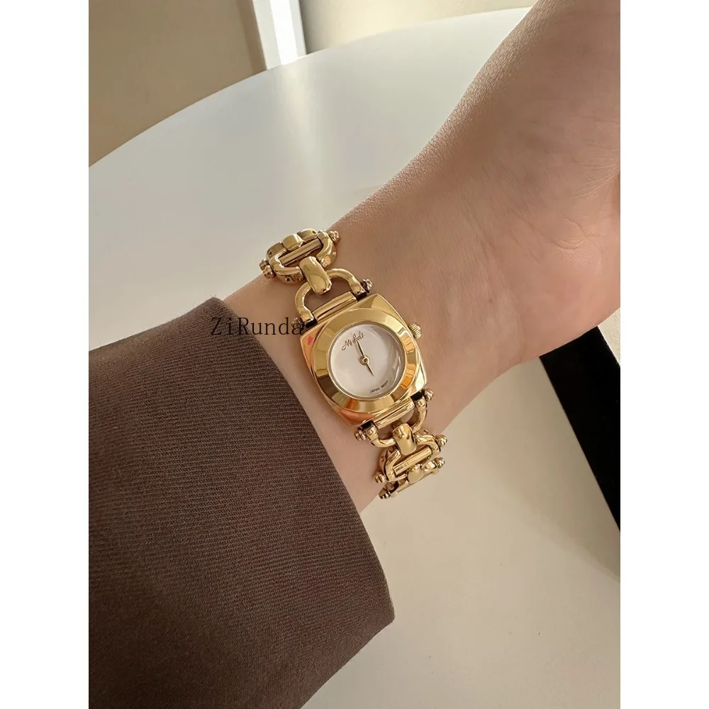 Literary exquisite small gold watch fashion light luxury bracelet watch