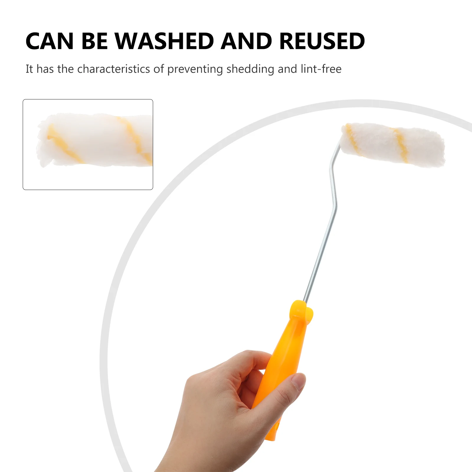 

4 Inch Roller Brush Handle Paint Covers Stick Pattern for Painting Mini Wallpaper