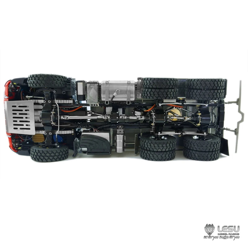 Regalo LESU 1/14 3 assi 6*6 autocarro con cassone ribaltabile RC a tre vie 3348 ribaltabile fai da te con suono luminoso ESC senza giocattoli da cabina per ragazzi TH11431