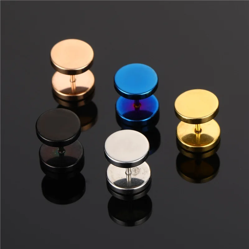 3/4/5/6/7/8/10MM Dia Barbell Studs Earrings For Women Men Solid Color 316L Stainless Steel Screw Back Pierced Studs Jewelry Gift