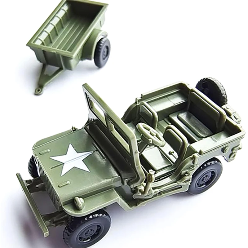 4D Assembly 1/72 US Willys  MB General Purpose Car  Truck Military Vehicle  Men Toy DIY Assembly Off-road Car Model