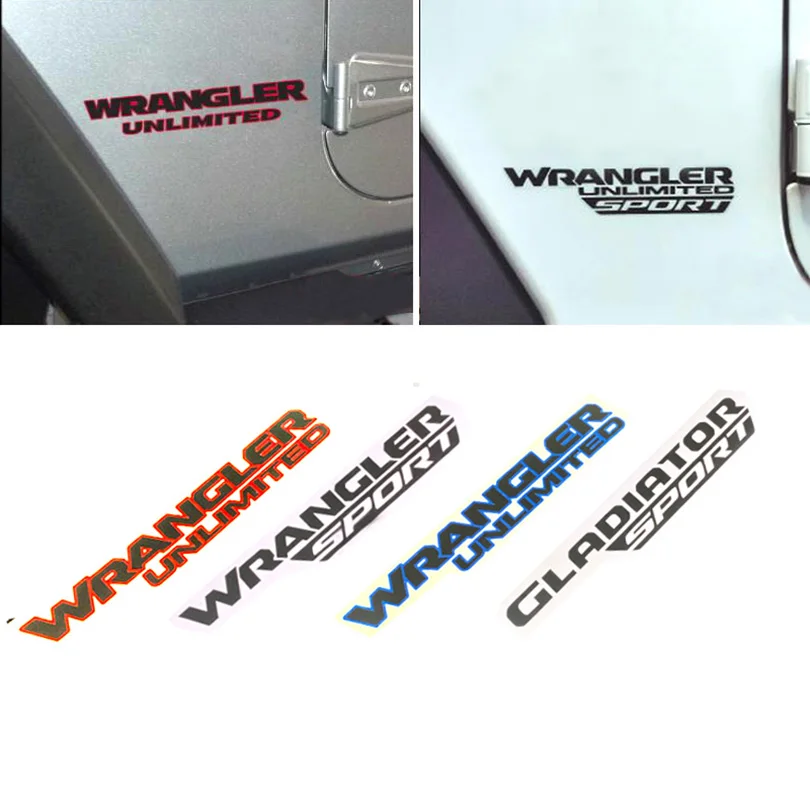 

Светоотражающая наклейка с боковым крылом и надписью, наклейка с эмблемой, Виниловая наклейка для Jeep Wrangler, неограниченный Рубикон TJ JK CJ TJ YK JL XJ