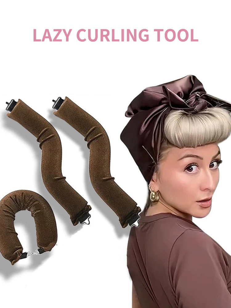 Hitzefreie Lockenwickler, Lockenstab-Stirnband, keine Hitze, Lockenwickler für bequeme Locken mit Haken, weiche, flexible Lockenstäbe zum Schlafen, Haarstyling-Tools – Detail 7