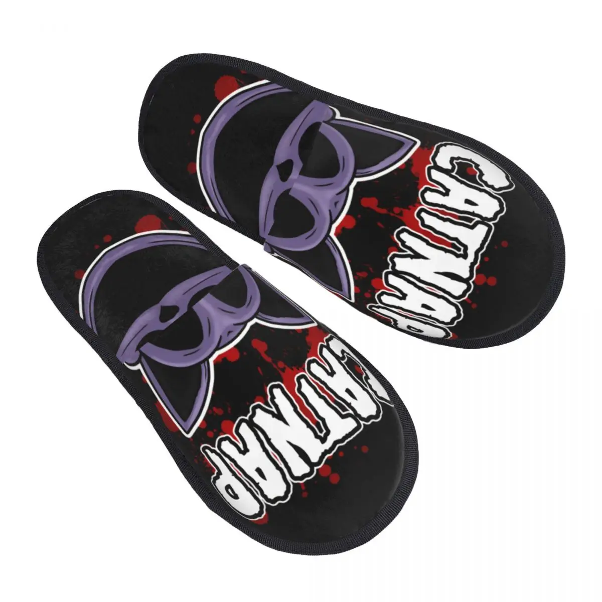 Custom Purple Smiling Big Mouth Cat Critters Blood Soft Memory Foam House Slippers Women Scarry Game Cozy Warm Anti-Skid Slipper