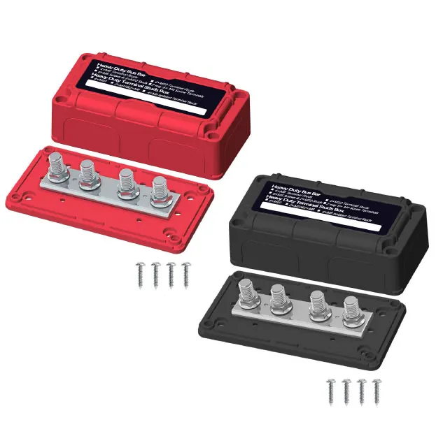 300A 48V DC Marine Insulated Junction Post  Power Distribution Bus Bar Terminal Block Box for Automotive