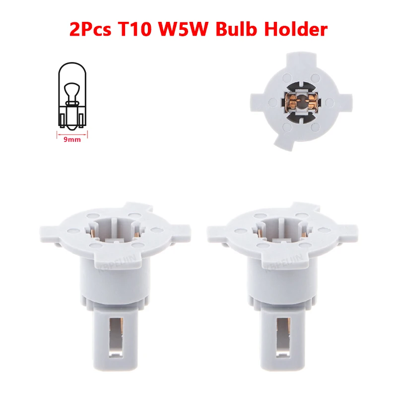 

For Hyundai Kia License Plate Light Socket T10 Bulb Holder Car Lamp Replacement Parts 2PC