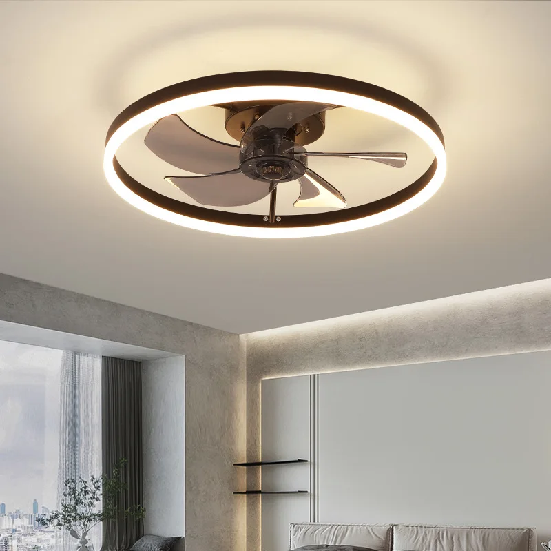 

Nordic Restaurant Ceiling Fan Light Creative Rotundity Wall Lamp Infinite Dimming with Remote Control LED Home Decor Lighting