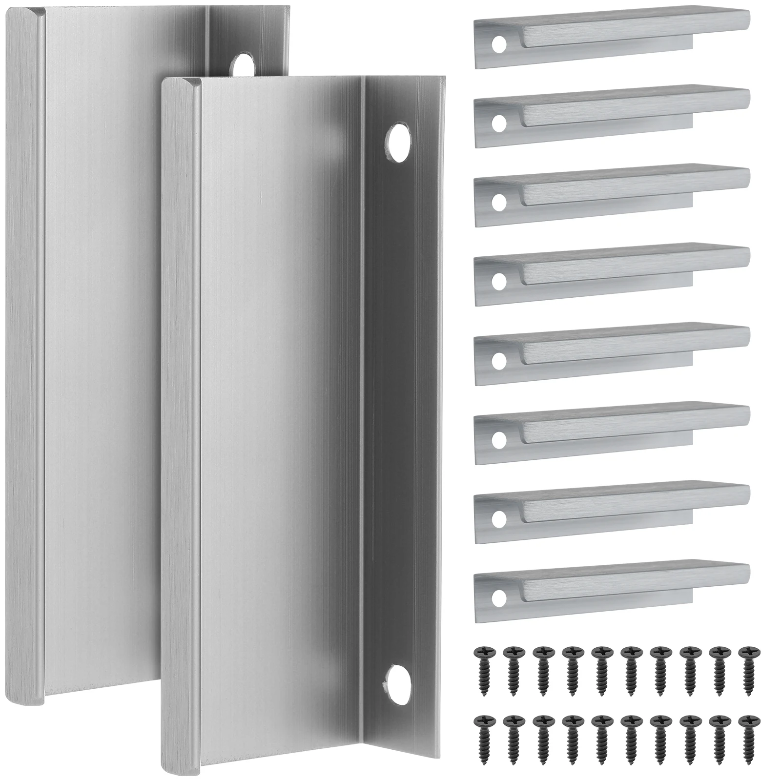 

10pcs Invisible Handle Edge Sealing Cabinet Drawer Hardware Aluminum Alloy Concealed Kitchen Pulls Wardrobe Door Handles