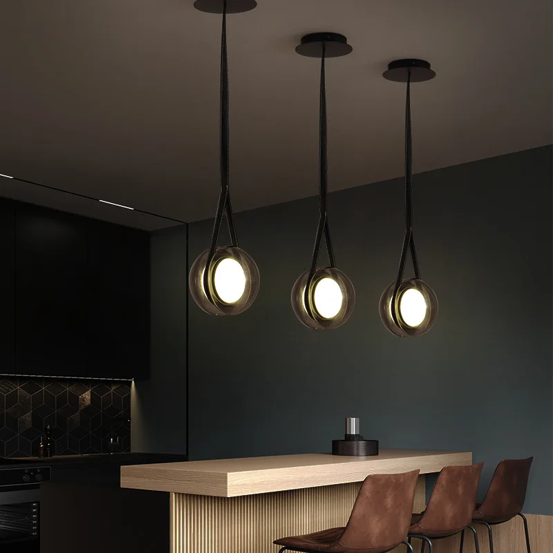 Modern minimalist Nordic bar pendant light restaurant bedroom bedside lamp single head personality pendant lamp