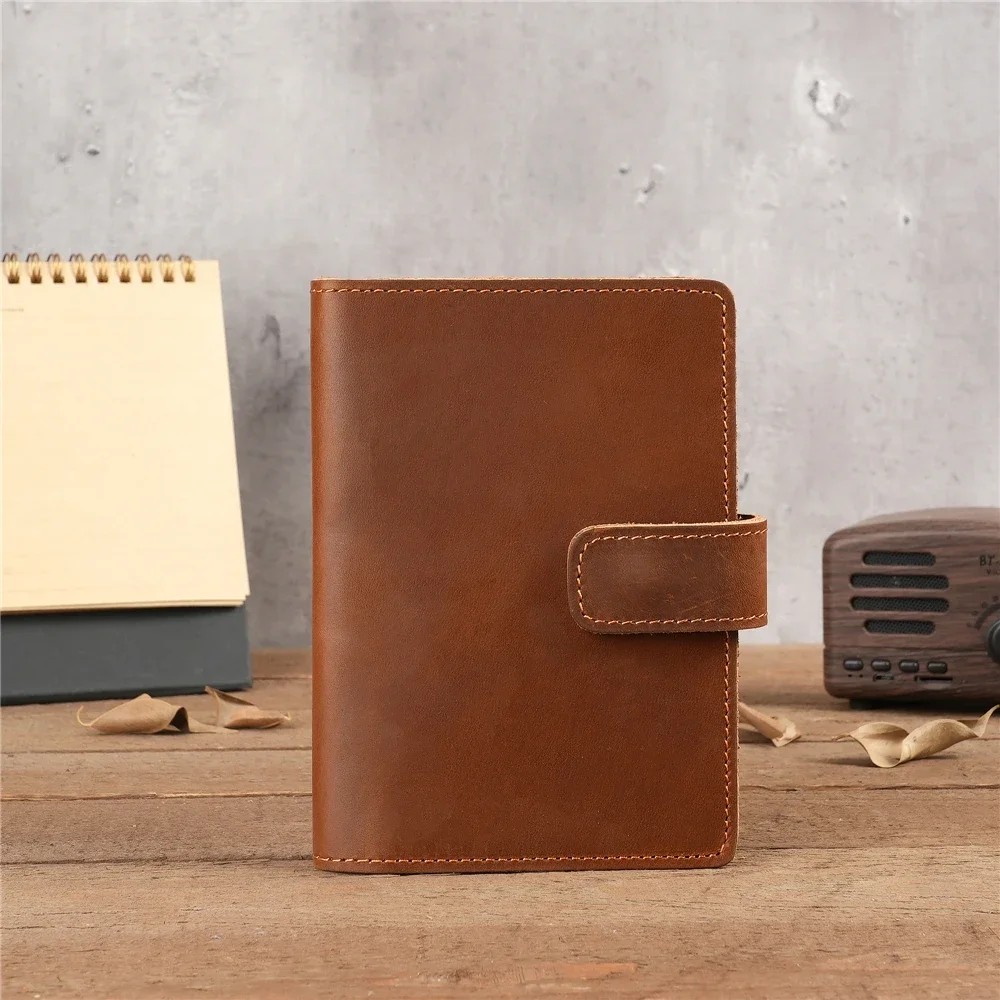 Men's Cowhide Passport Covers  Document Package Crazy Horse Leather Passport Baotou Layer Cattle Pickup Bag Card Holder ID