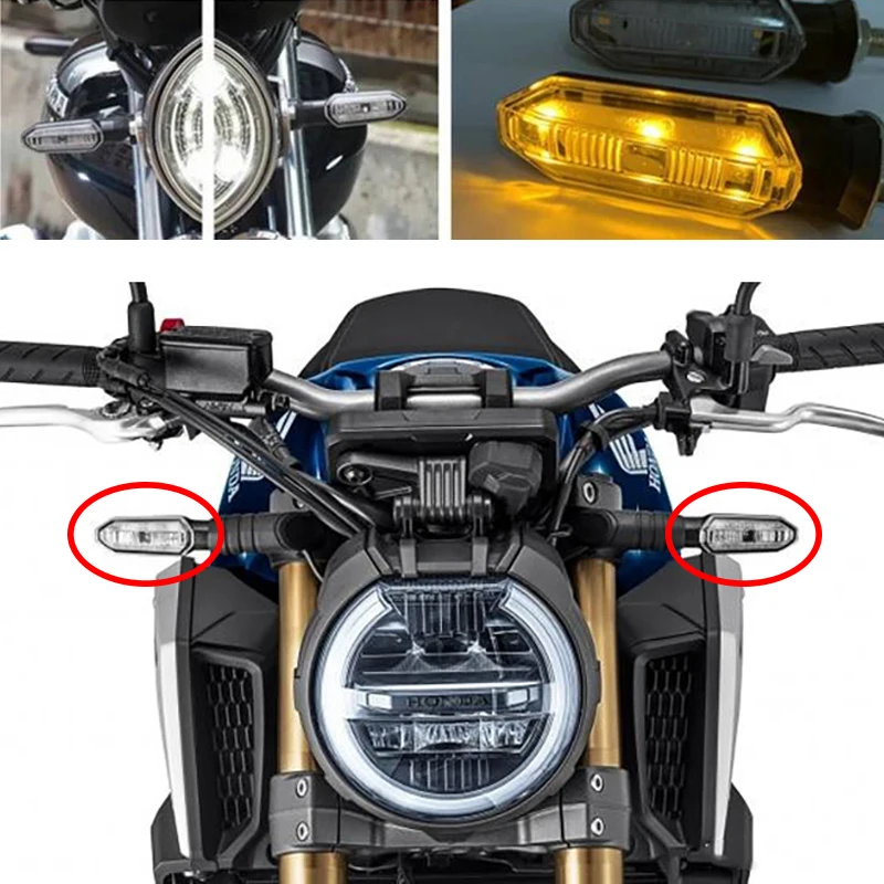 Motorcycle LED Turn Signal Lights Amber 10mm Mini 12V Moto Indicator Lamp Universal Front Rear Turn Signal LED Lights