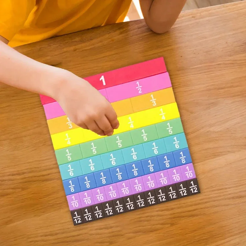 몬테소리 장난감 교구 분수 등가 관계 학습 도구 분수 큐브 수학 어린이 교육용 조기 학습