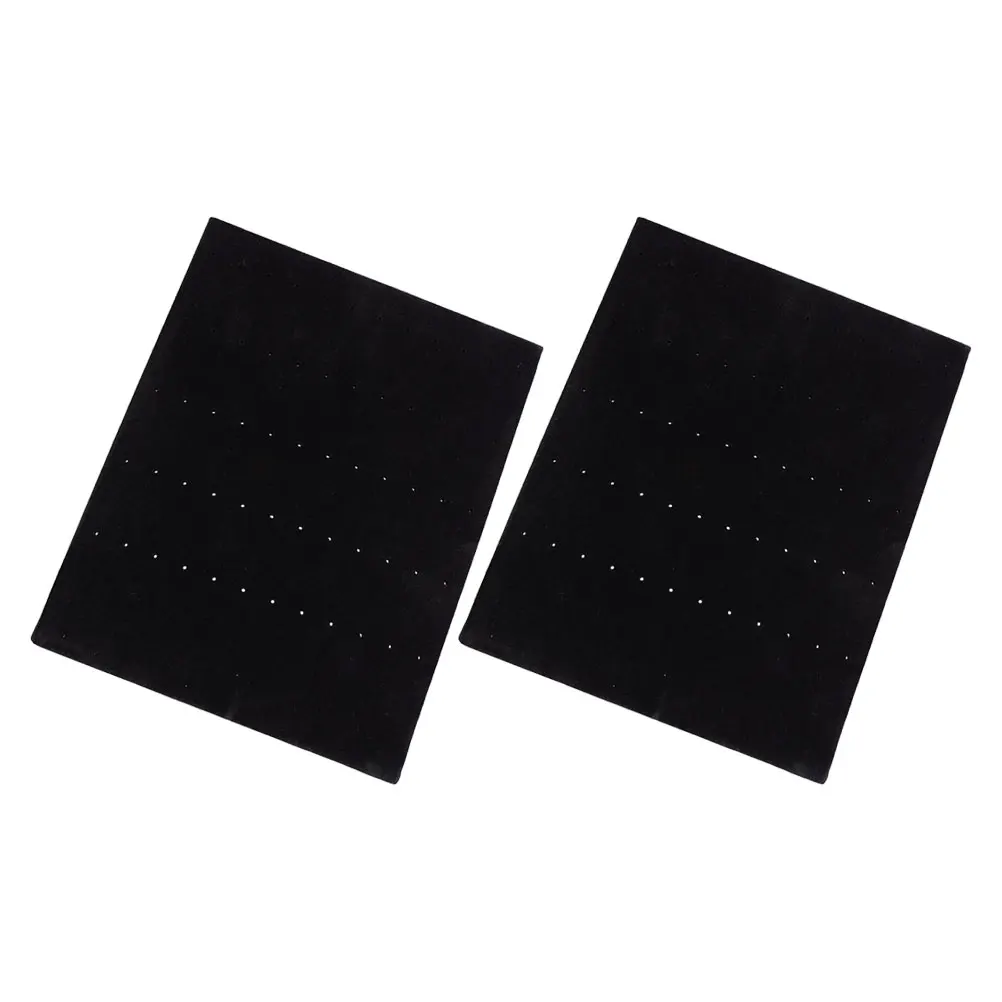 

2 Pcs Velvet Jewelry Holder Ear Studs Display Stand Necklace Rack Black Earring Organizer Portable Travel Business Trip
