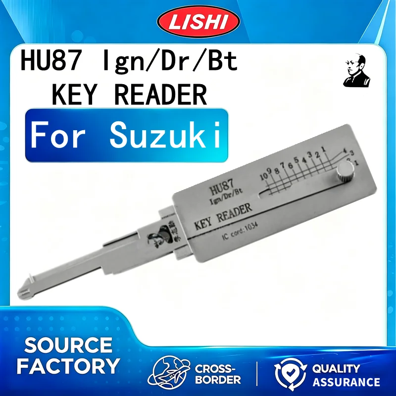 LISHI HU87 Ign/Dr/Bt KEY READER 2-in-1 Pick & Decoder Locksmith Tool Car Lock Reader Opener for Suzuki Alto Swift SX4 Jimny