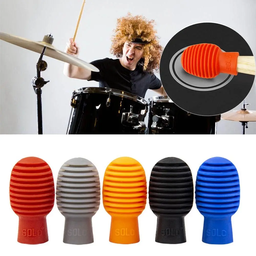 2Pcs Silicone Drumstick Practice Tips Practice Silent Drum Stick Head With Box Tips Drumstick Mute Damper Beginner