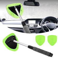 Car Windshield Cleaning Brush Set Microfiber Telescopic Window Glass Cleaner Car Window Cleaner Window Scraping Mist Eliminator