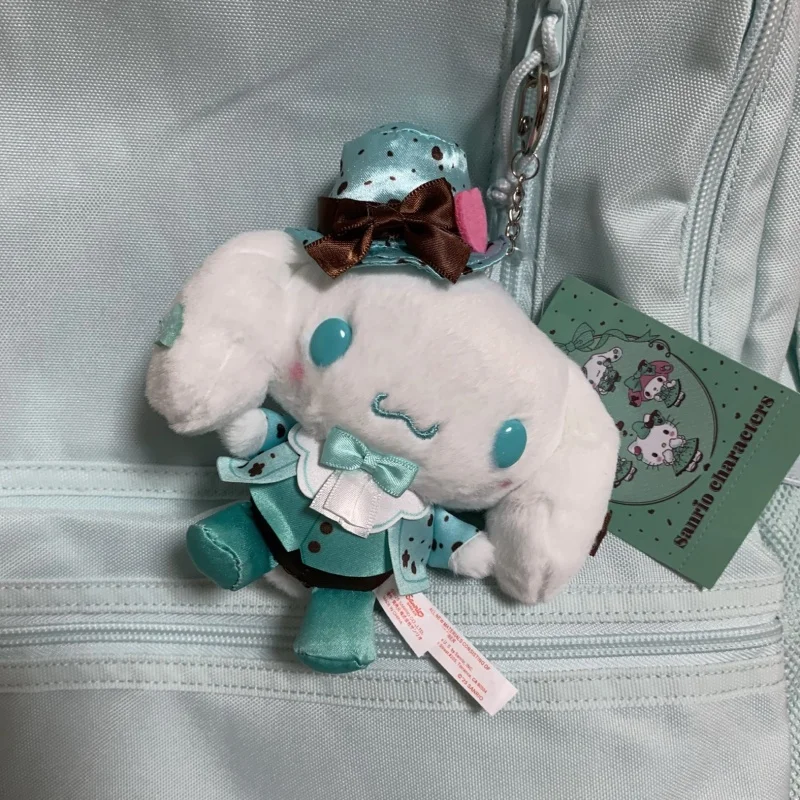 Sanrio Cinnamoroll Mint Chocolate Series Portachiavi in peluche Allevia lo stress Guarigione Ornamento per auto Decorazione per borsa per studenti Regalo per coppia