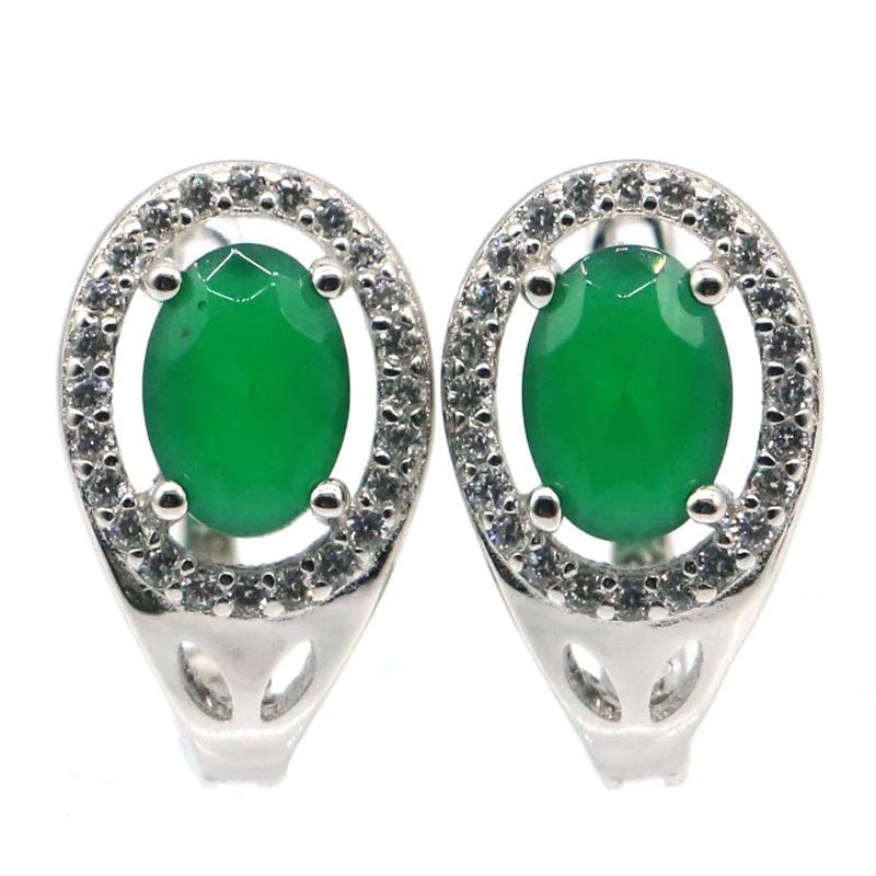 

Buy 3 Get 1 Free 15x9mm 3.3g Real 925 Solid Sterling Silver Earrings Lovely Cute Real Green Emerald Pink Morganite CZ