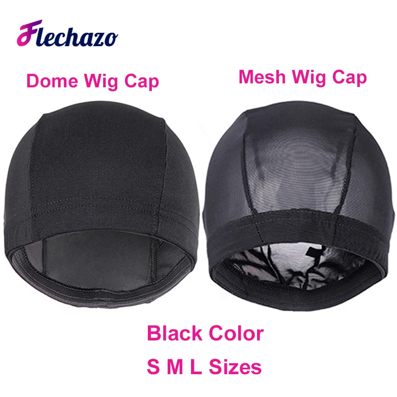 Elastic Mesh Wig Caps For Making Wigs Spandex Dome Wig Cap Black Small Large Heads Wig Cap 21 23 25In Women Weave Caps 10Pcs/lot