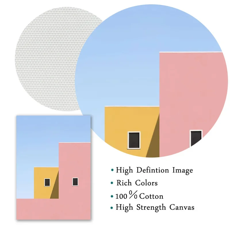 2023 بساطتها الشعبية الدوبامين معكرون اللون بناء المشارك قماش اللوحة والمطبوعات جدار صورة فنية لغرفة ديكور المنزل هدية