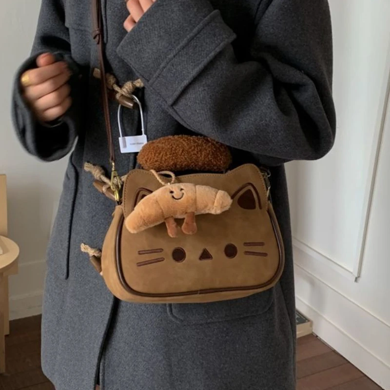 

Осень/зима, милый мультяшный плюшевый кот, кавайный хлеб, большая сумка для хранения, сумки на плечо, сумка через плечо, женские сумки, кошелек