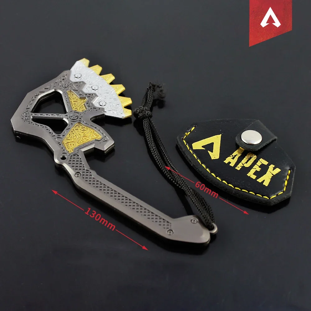 13cm/15cm Apex Legends Heirloom Gibraltar Weapon War Club Metal Model with Holster Real Steel Axe Sword Safety Toys Boys Gifts